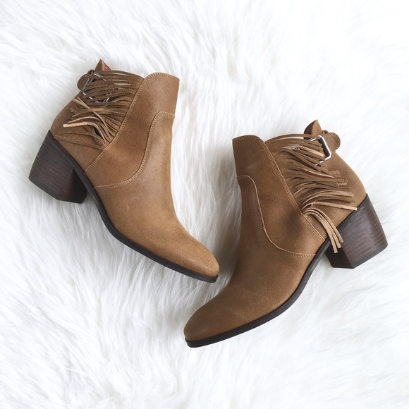 Lucky Brand Shoes - Lucky Brand "Arwen" Fringed Leather Ankle Boots, 9